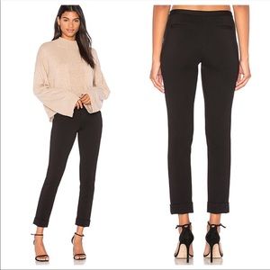 ATM Anthony Thomas Melillo Cuffed Ponte Pants Black Satin Womens Size 6